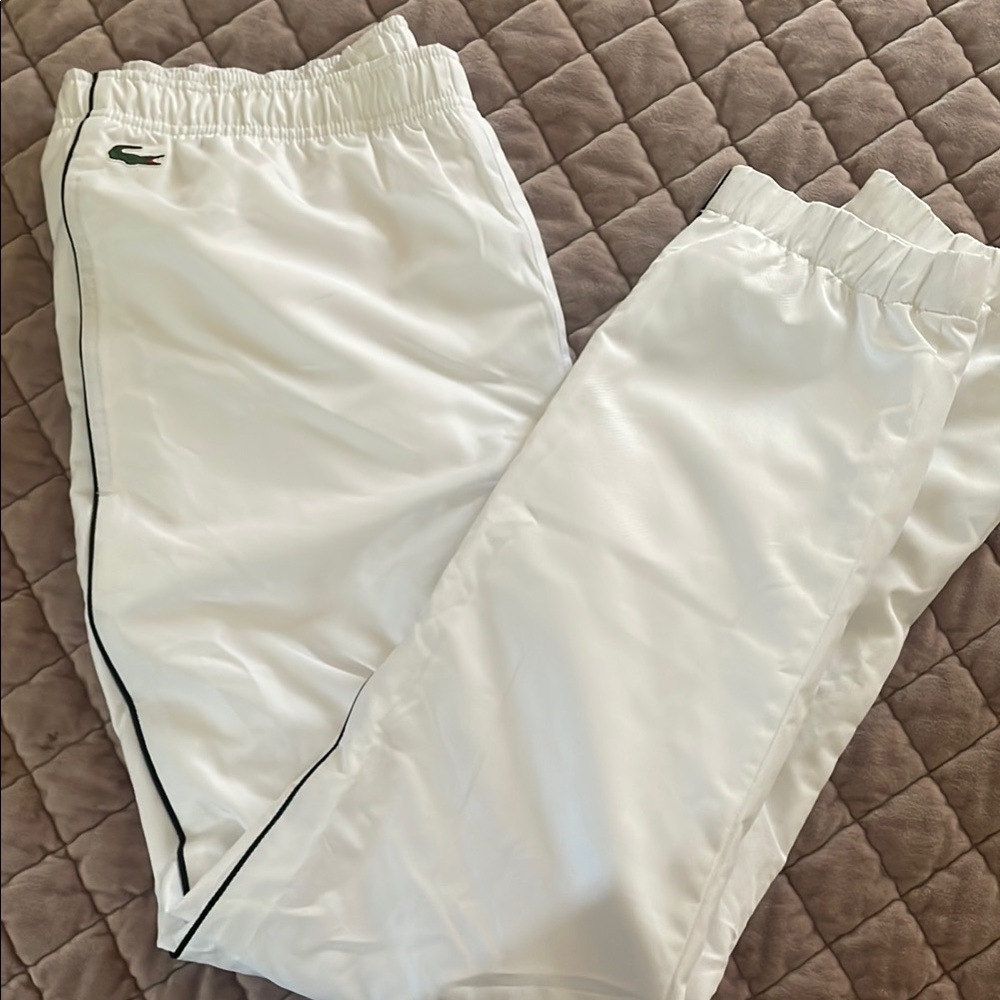Lacoste White Pants with Black Trim